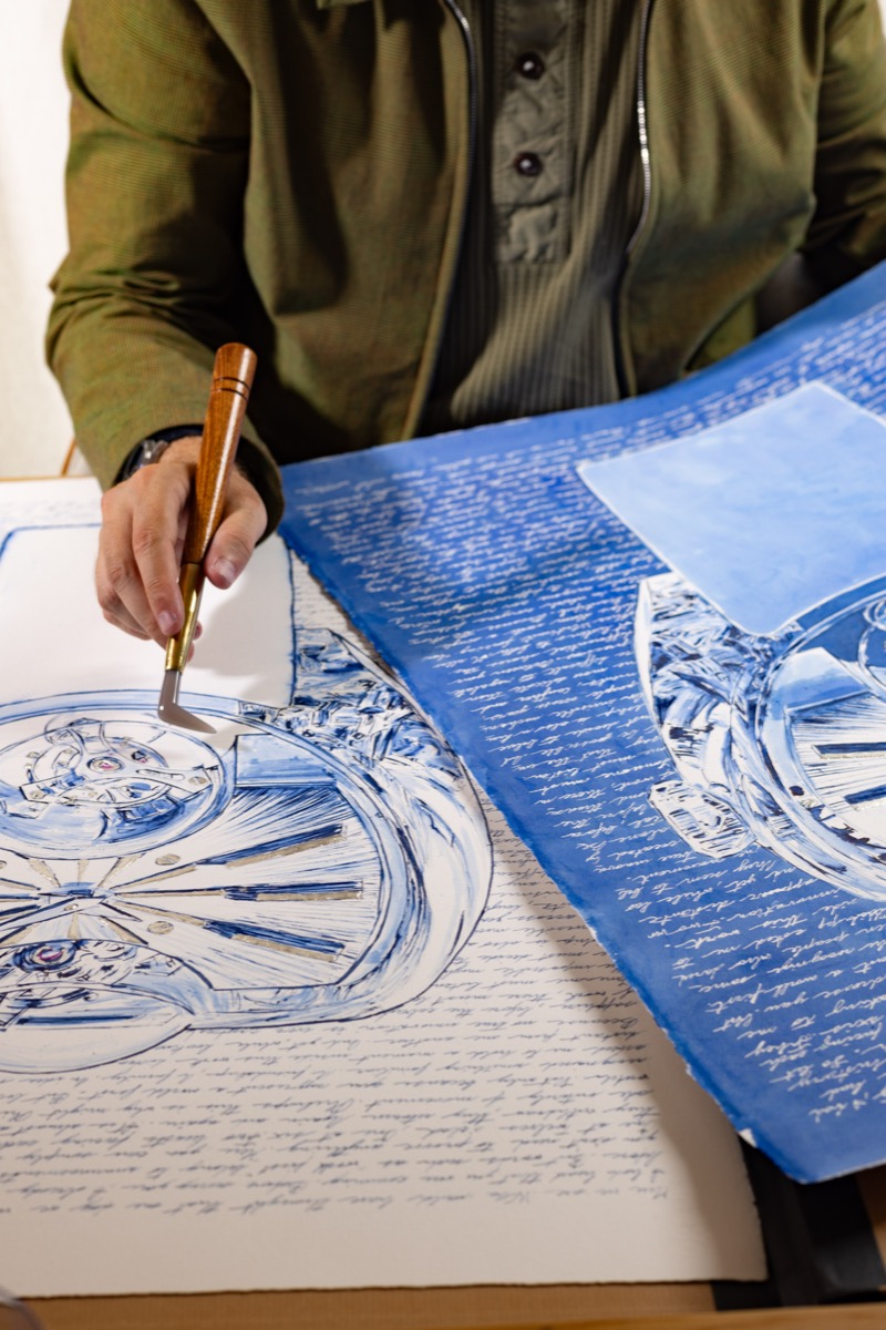 ArtyA Complexity: the letter in blue, photograph by Johann Sauty.