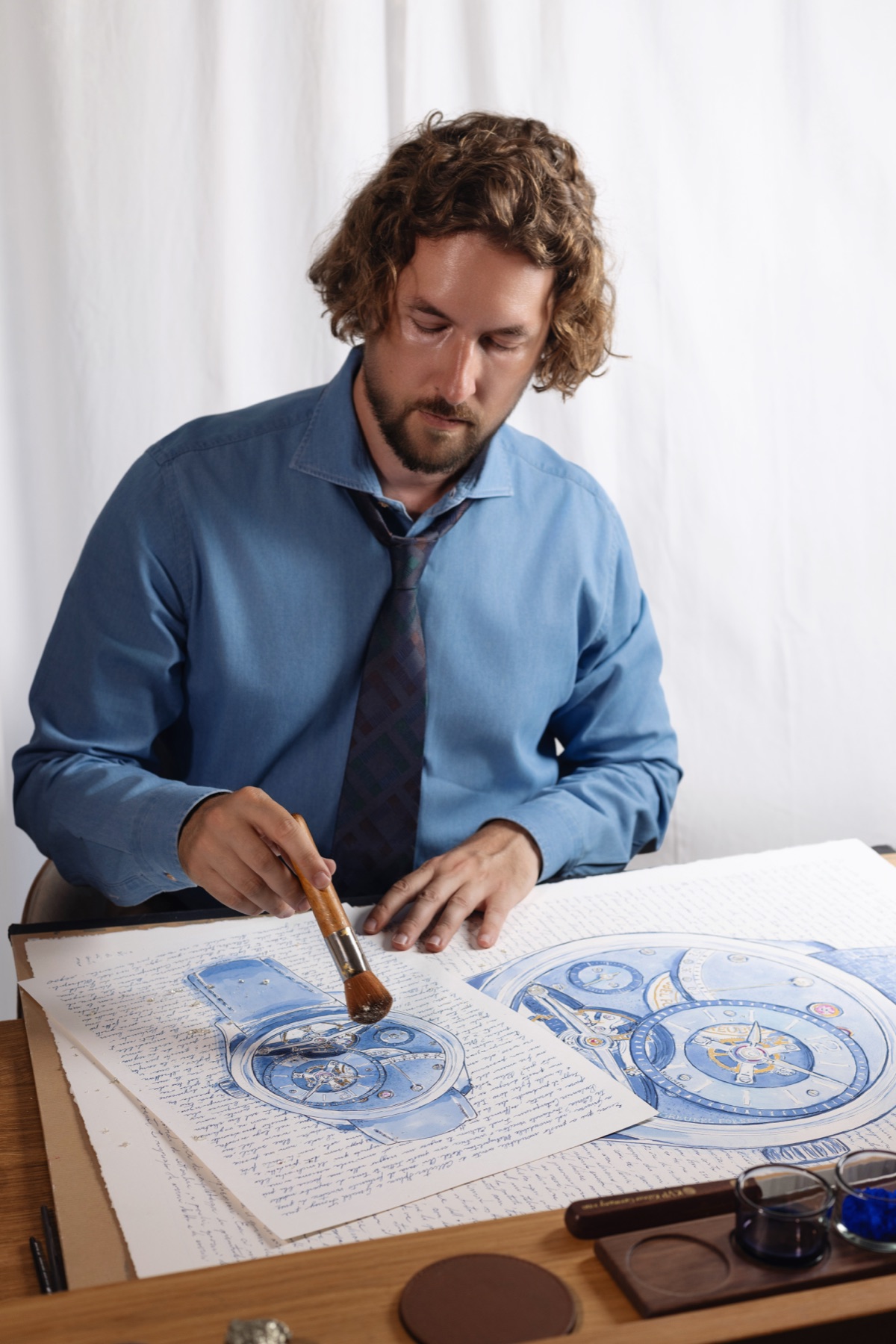 The Balancier study at the studio table.