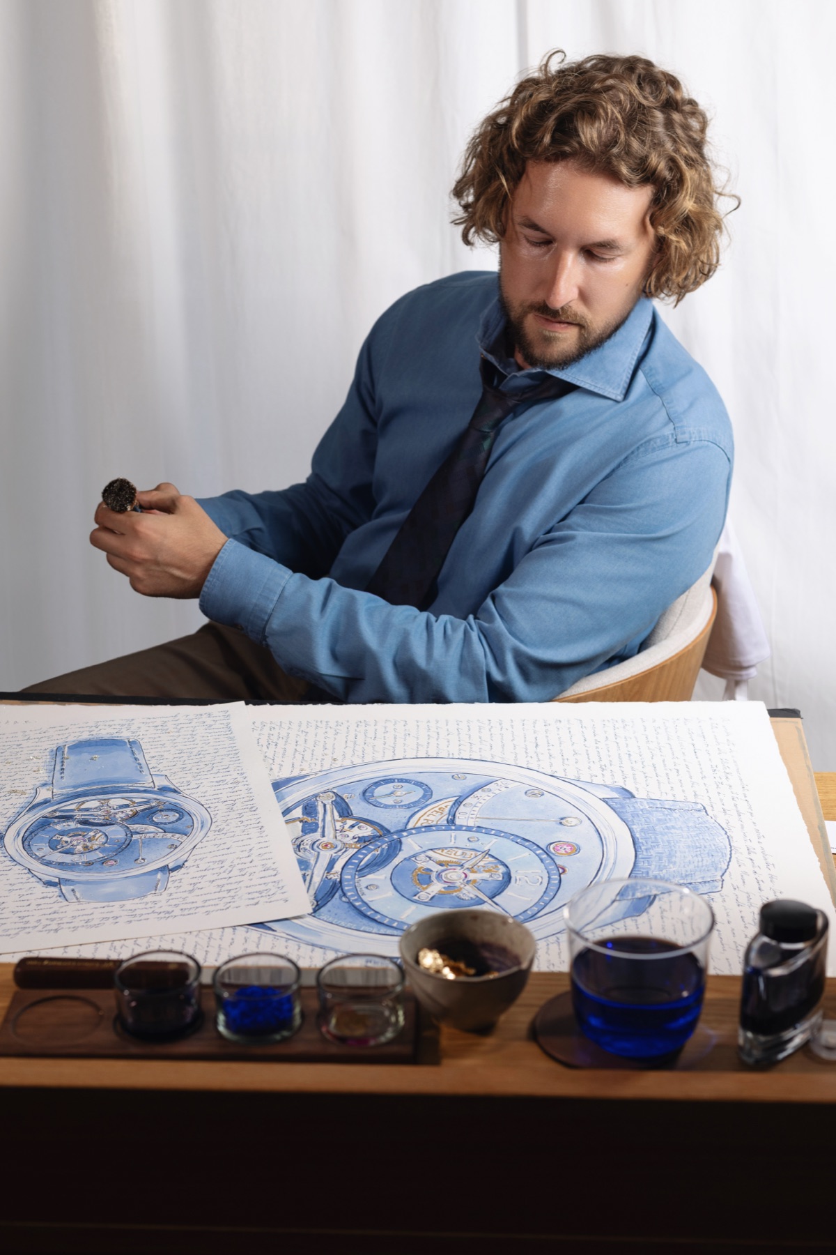 Mauro Carraro working in the studio.