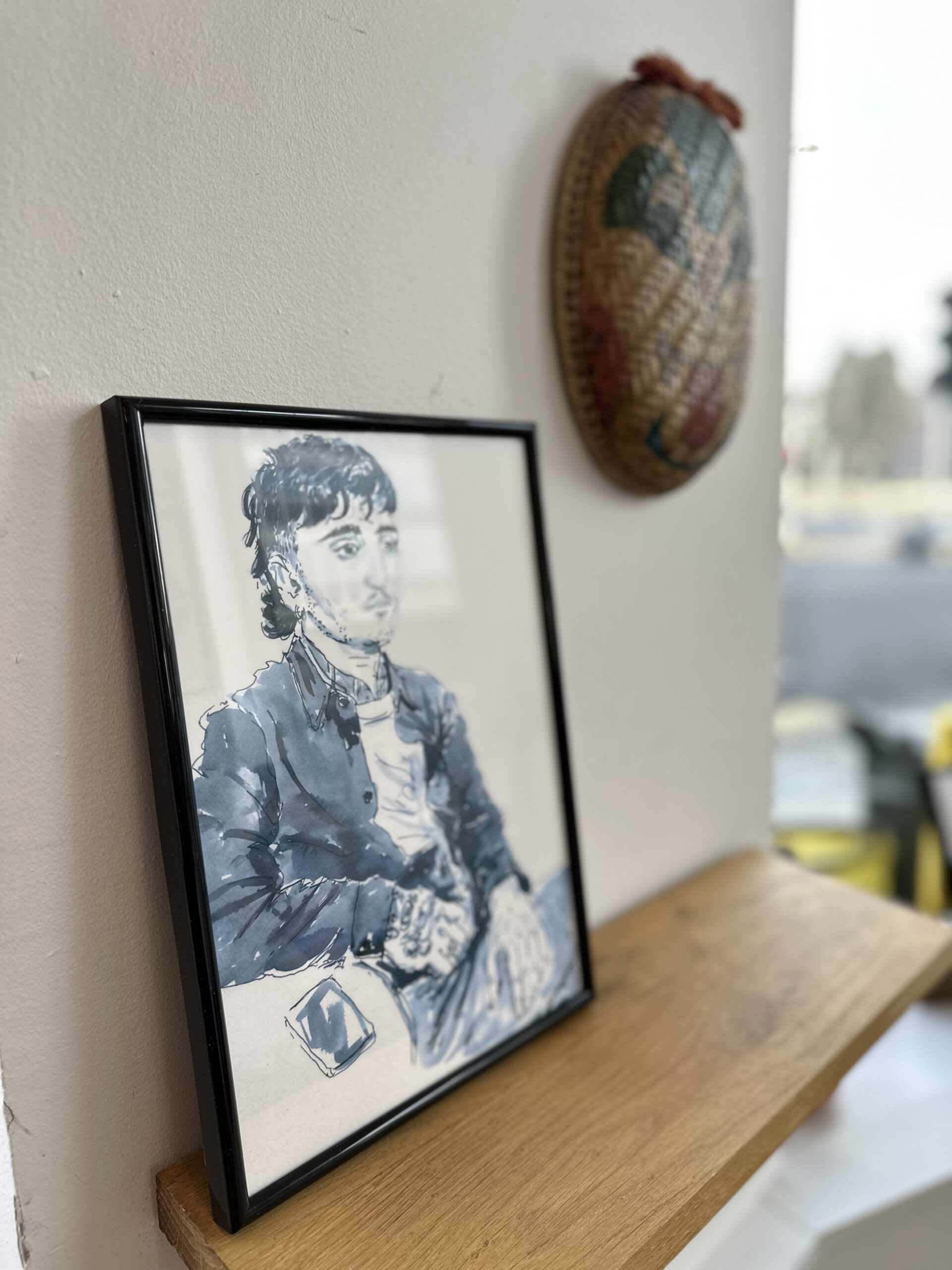 Portrait displayed during Magnetic Blue Portraits at Utopia Coffee.