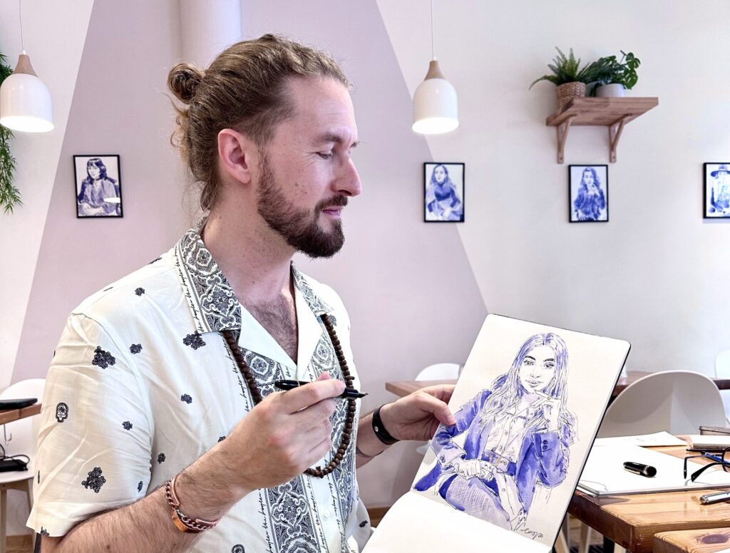 Magnetic Blue Portraits exhibition context at Madame in Geneva.