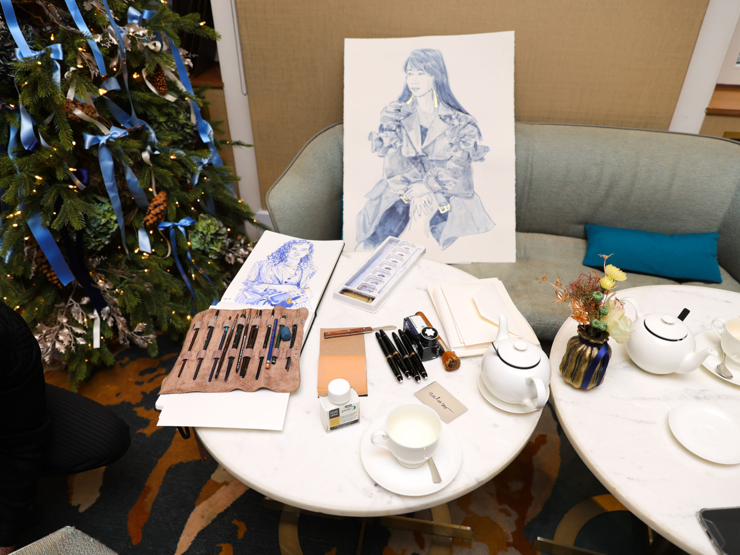 Bespoke live portrait experience at The Ritz-Carlton Geneva. Photograph by Isamar Chabot.