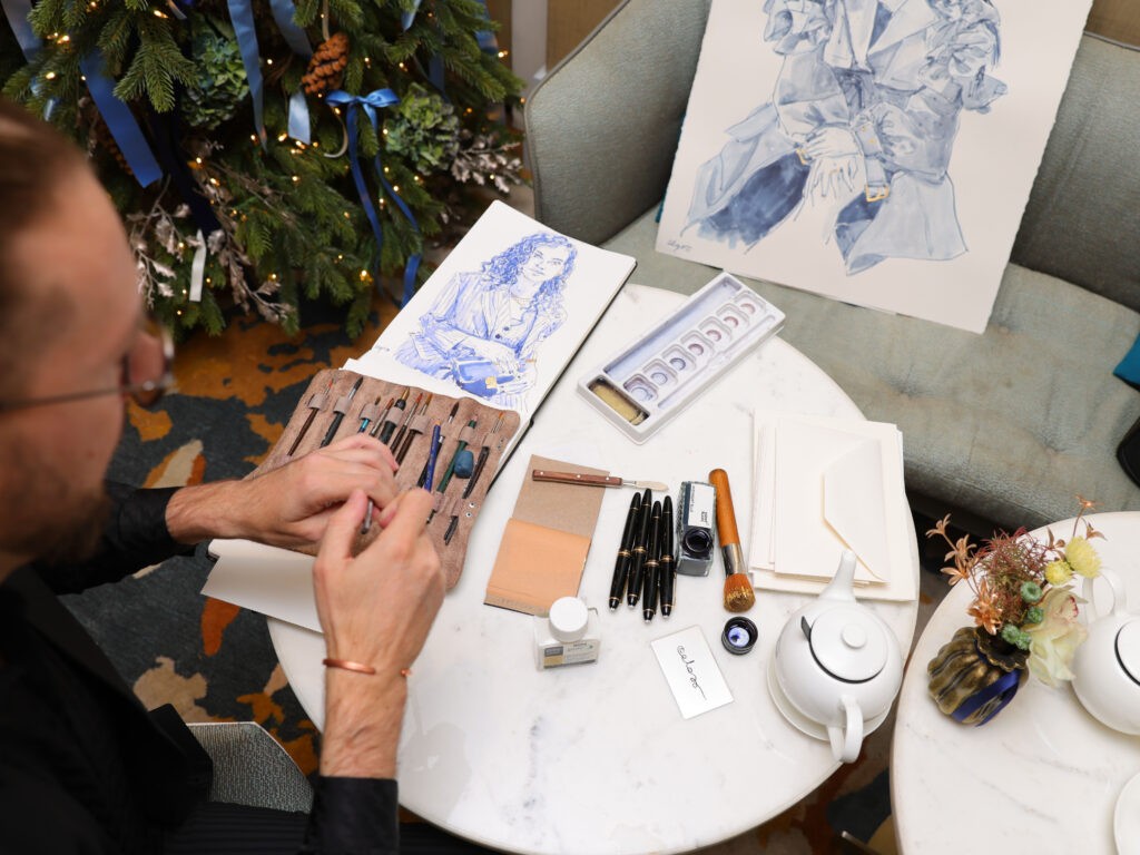 Live portrait session at The Ritz-Carlton Geneva. Photograph by Isamar Chabot.
