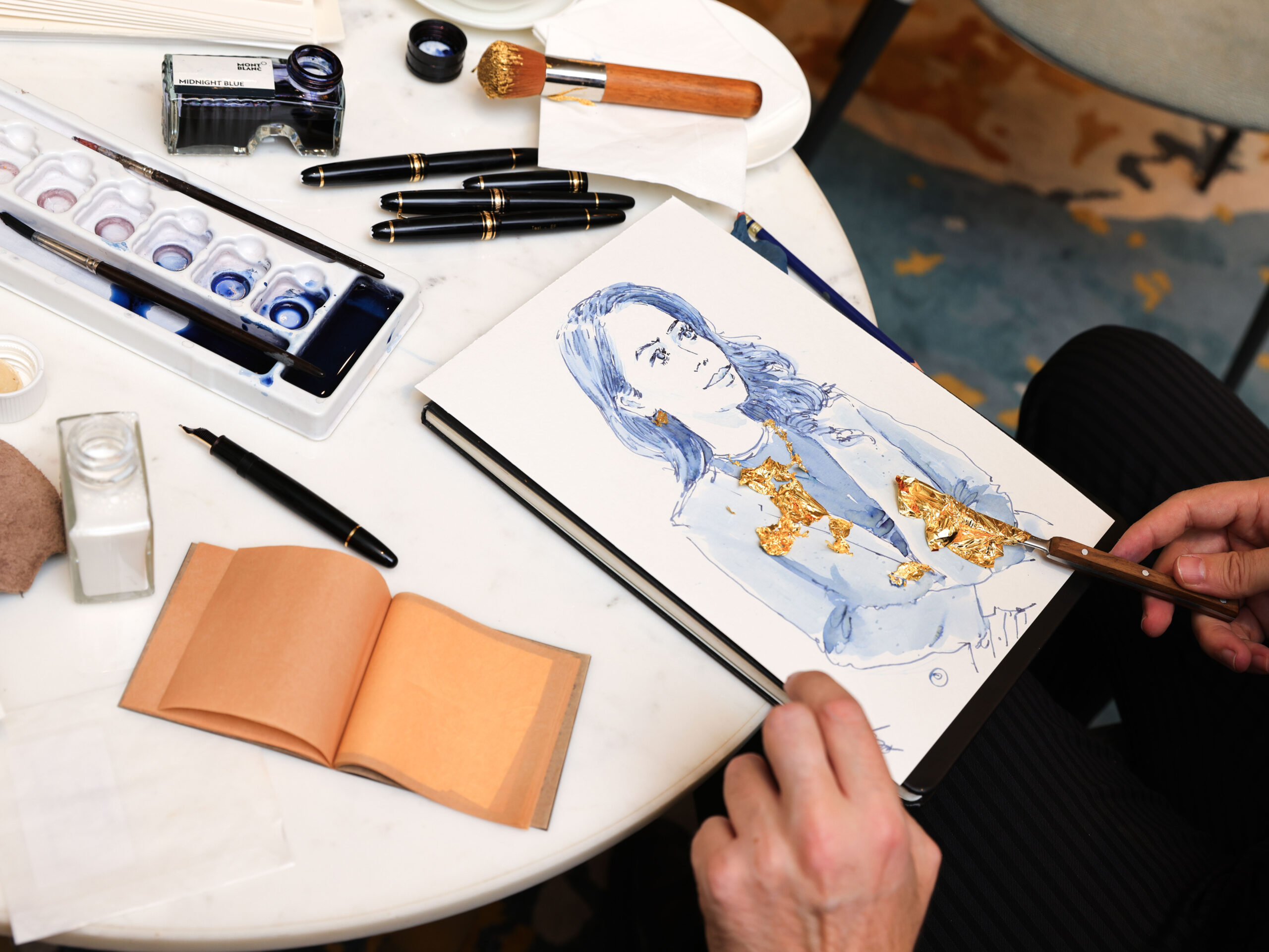 Bespoke live portrait experience at The Ritz-Carlton Geneva. Photograph by Isamar Chabot.