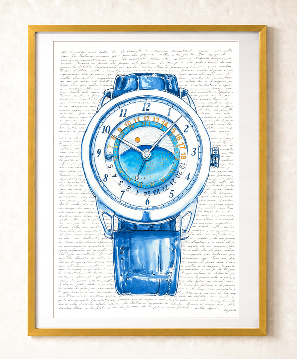 De Bethune Starry Varius by Mauro Carraro, framed with a white passe-partout.